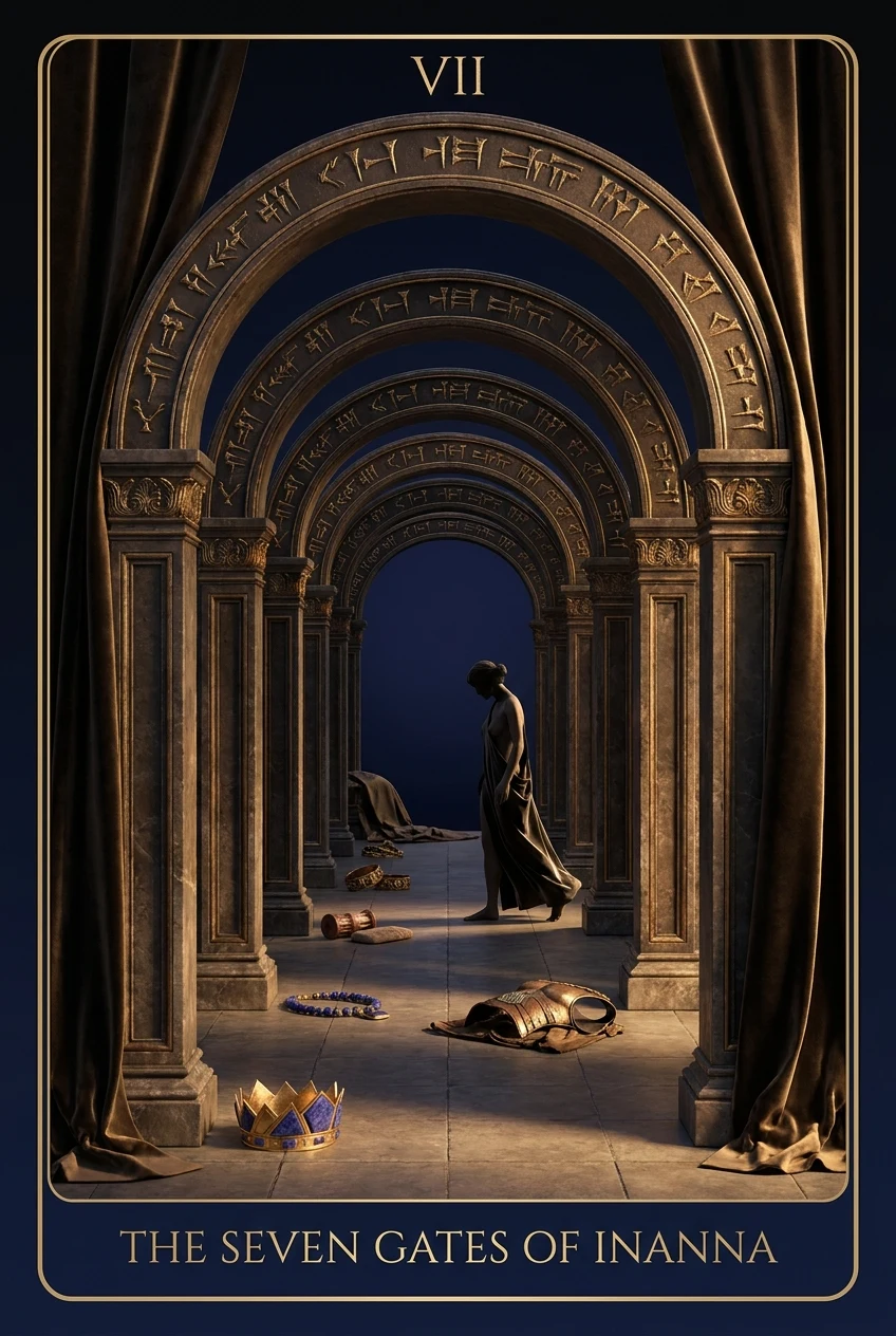 The Seven Gates of Inanna, A gradual undressing, a rite of passage