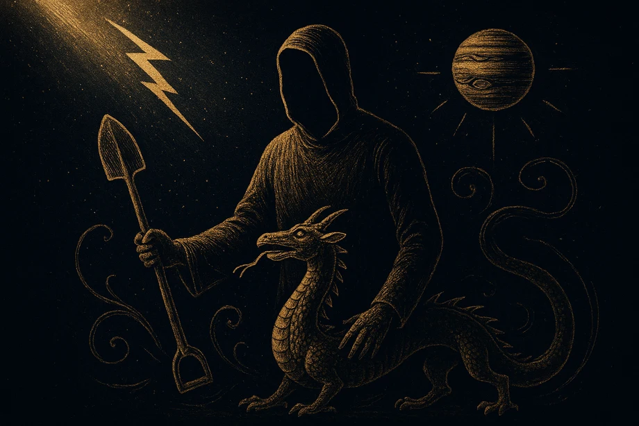 Marduk, Yaratıcı, krallık, kozmik düzen, alchemical engraving silüet