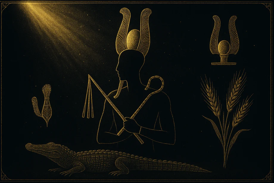 Osiris, Yeraltı, dönüşüm, yeniden doğuş, alchemical engraving silüet