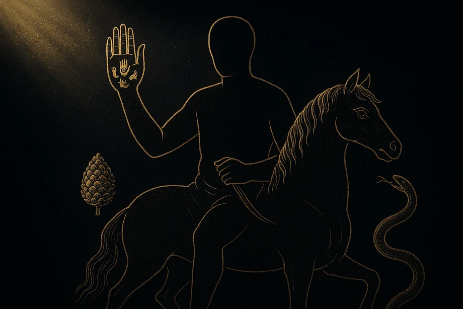 Sabazios, Atlı tanrı, ölüm sonrası, kurtuluş, alchemical engraving silüet